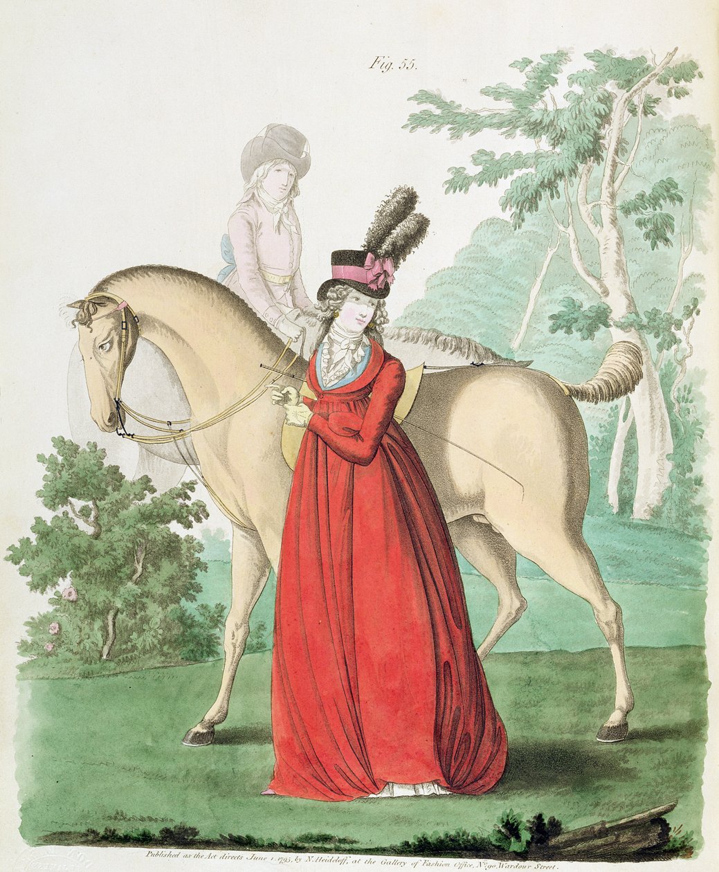 A Lady going out on horseback in riding dress from Nikolaus Heideloff