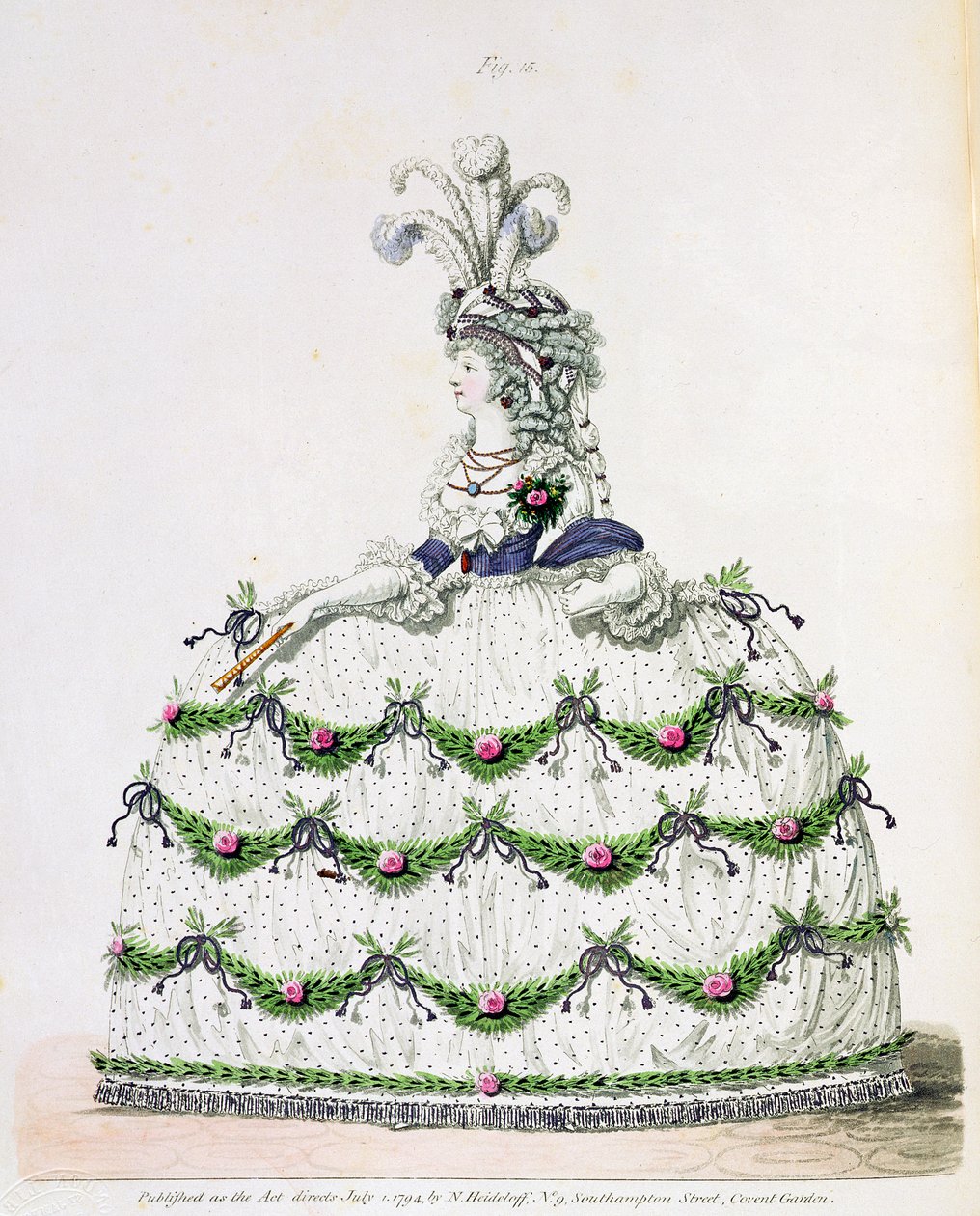 Court dress, fig. 15 (from Nikolaus Heideloff