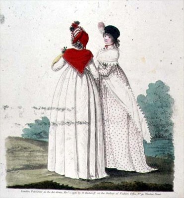 Two crinoline dresses from the 