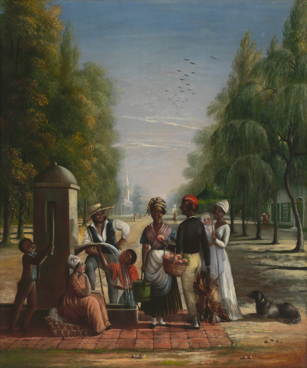 Servants at a Pump, c.1840 by Nicolino Calyo