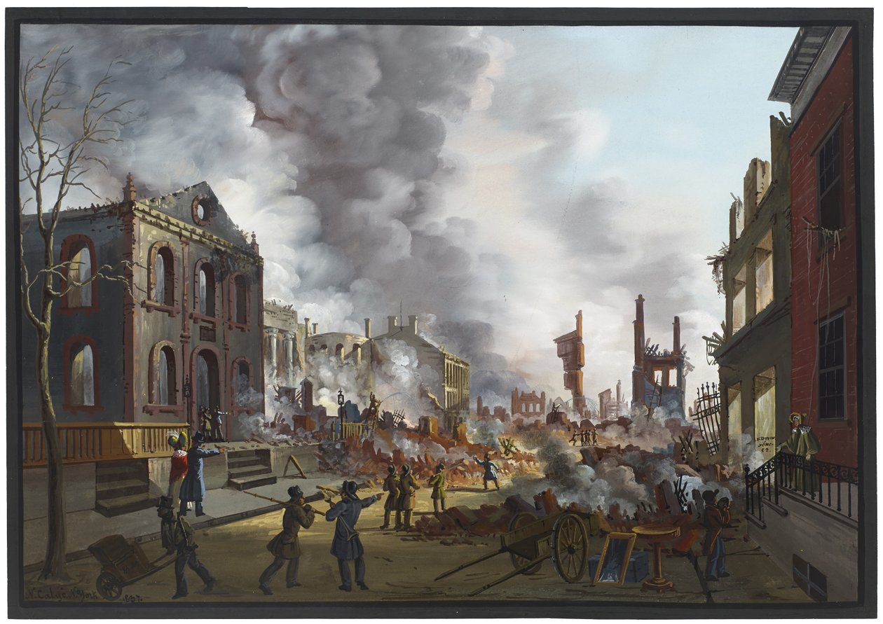 View of the Ruins after the Great Fire in New York, 1835, 1837