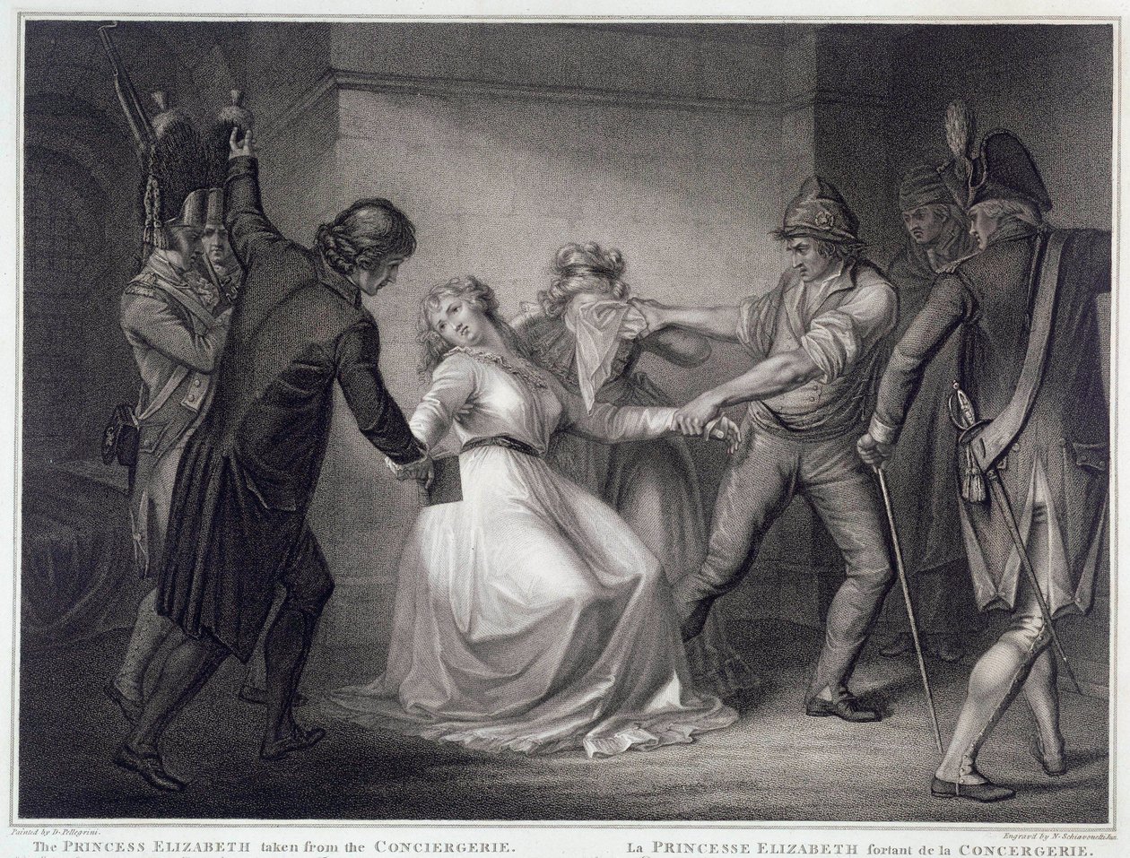 French Revolution: The Sister of King Louis XVI Elisabeth of France (1764-1794) Released from the Concierge Prison on 10/05/1794. Engraving by Niccolo Schiavonetti by Nicolo Schiavonetti