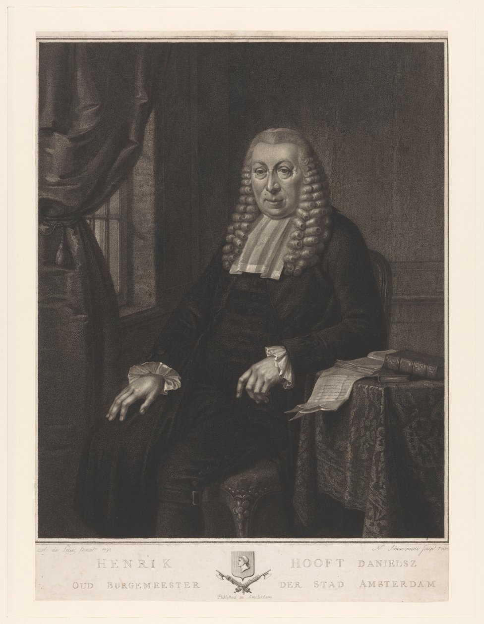 Portrait of Hendrik Danielsz. Hooft, mayor of Amsterdam by Nicolo Schiavonetti