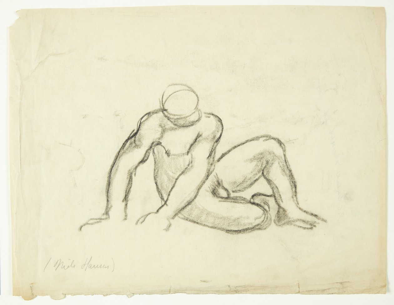 Study of a Seated Nude Man by Niels Hansen