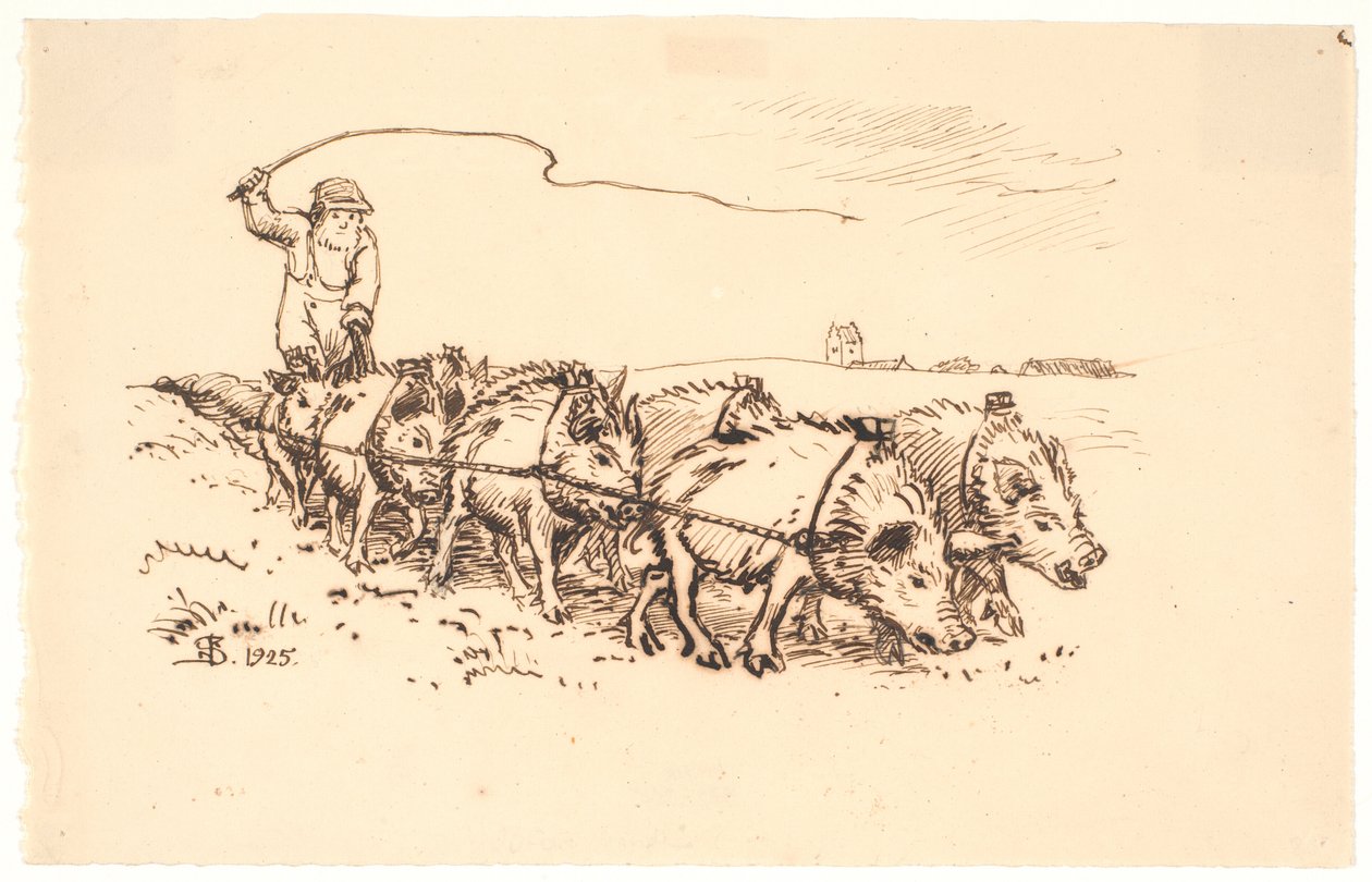 Farmer Ploughing the Land by Niels Skovgaard