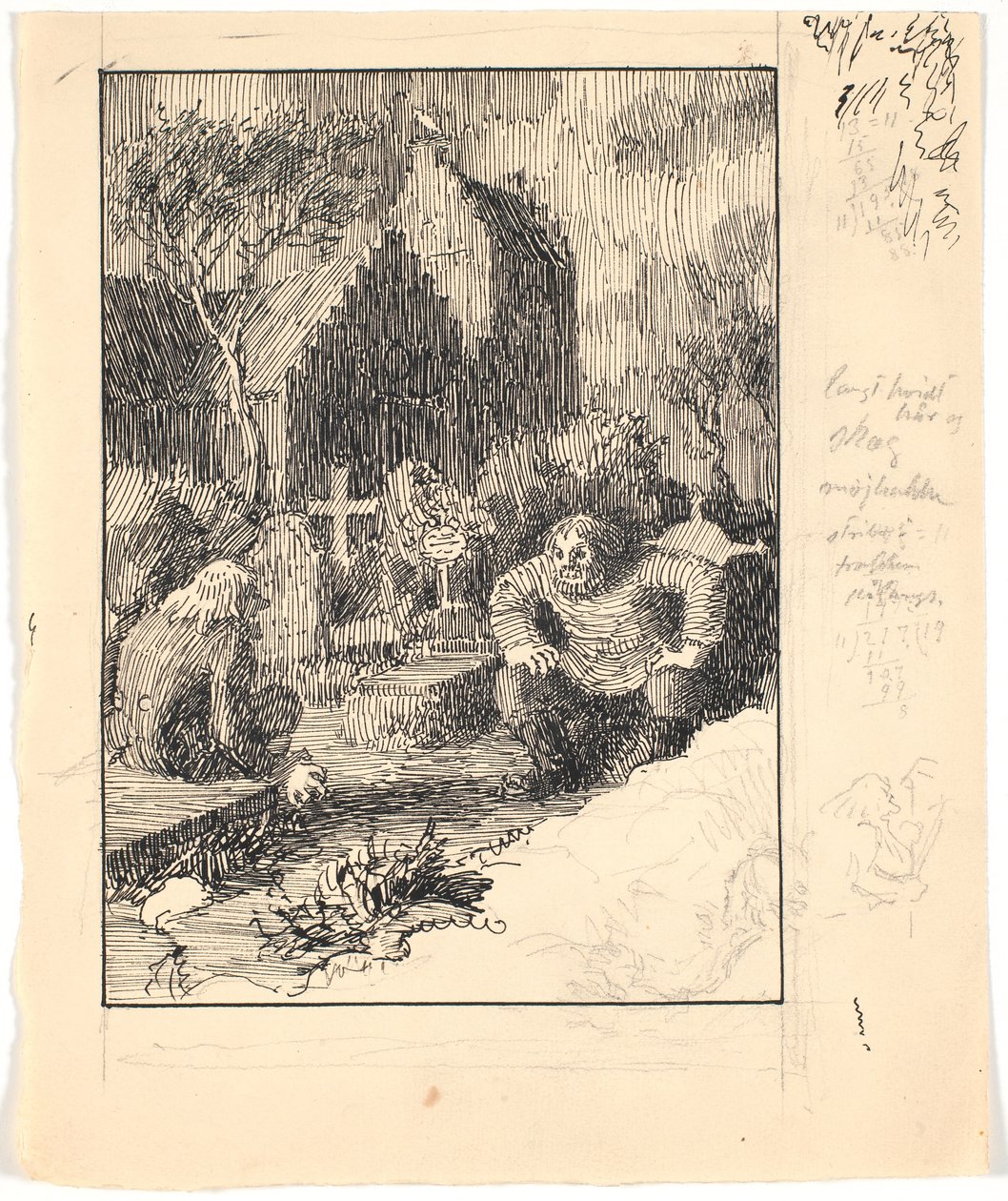 The Beach Watchman and the Church Grim by Niels Skovgaard