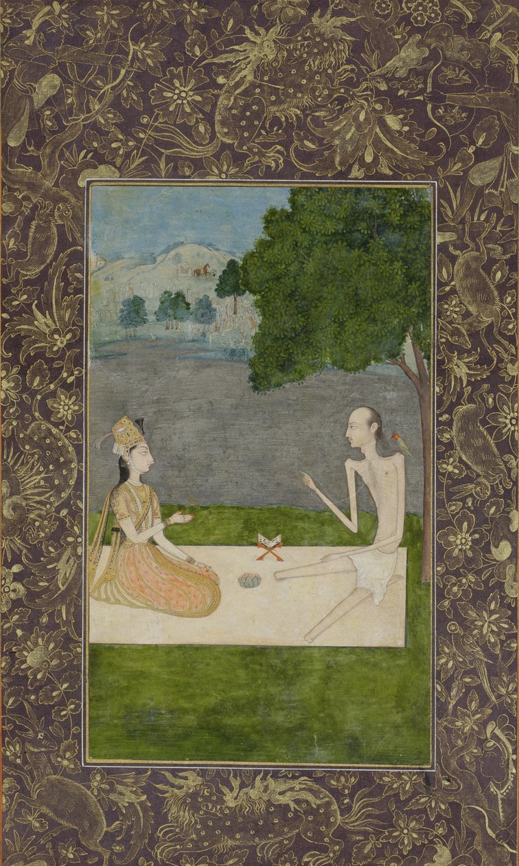 Laila and Majnun converse beneath a tree, c.1730 by Nihal Chand
