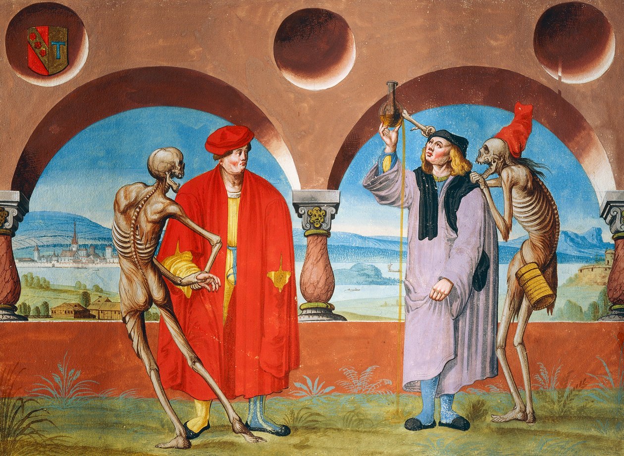 Death, Lawyer and Doctor from the Dance of Death Cycle by Albrecht Kauw by Niklaus Manuel
