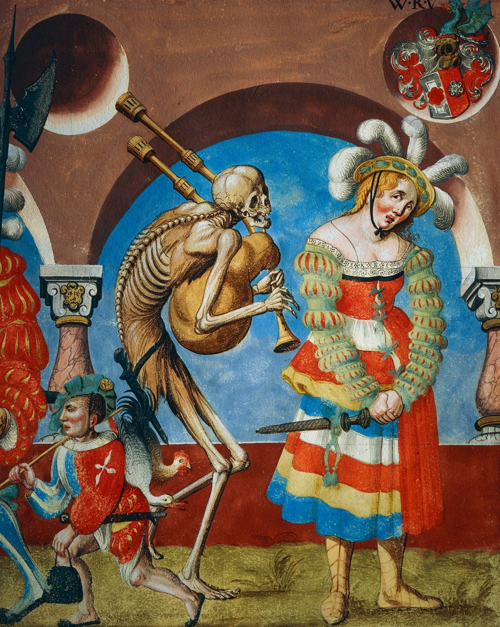Death with Bagpipes and Prostitute (detail) by Niklaus Manuel