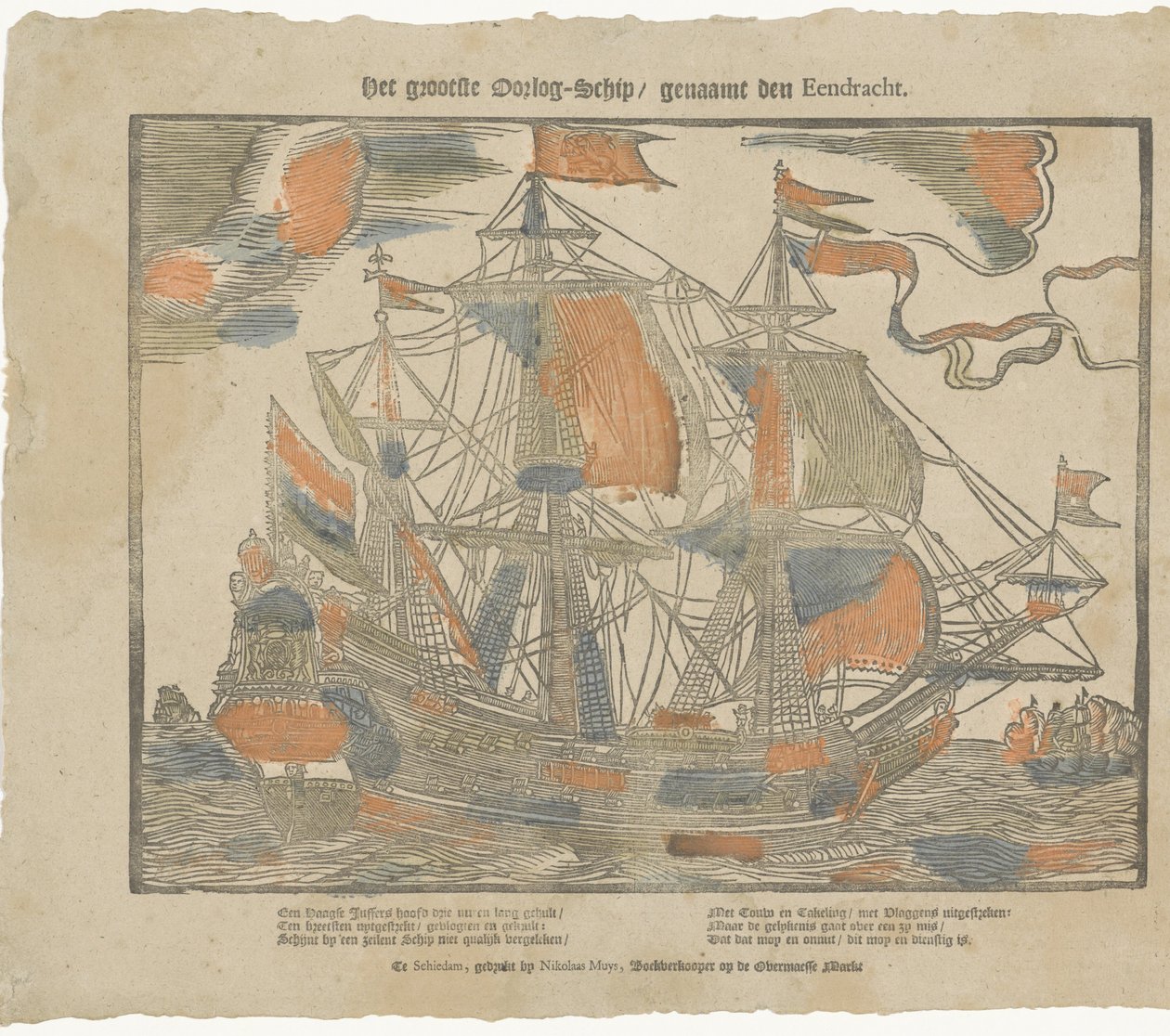 The Largest Warship Named the Eendracht by Nikolaas Muys