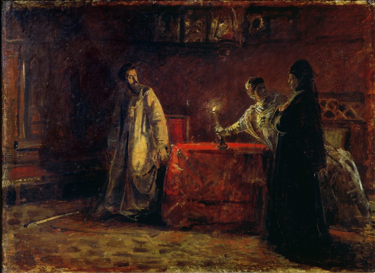 Tsar Boris Godunov and Tsarina Martha, 1874 by Nikolai Nikolajevitch Gay