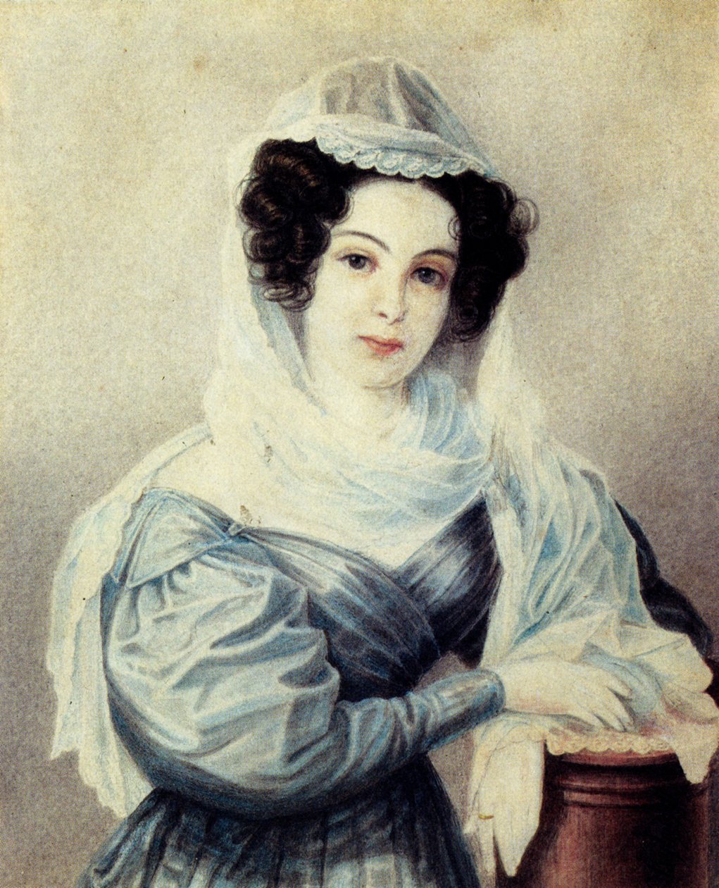Portrait of Camilla Ivasheva Le Dantieau 1808-1839, wife of Decembrist Vasily Ivashev, 1834 by Nikolai Alexandrovich Bestuzhev