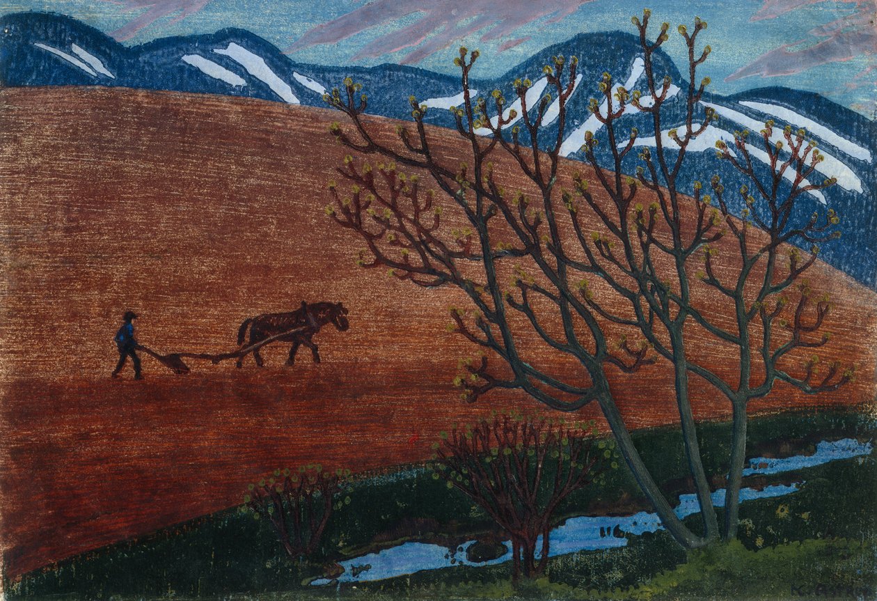 Plough night by Nikolai Astrup