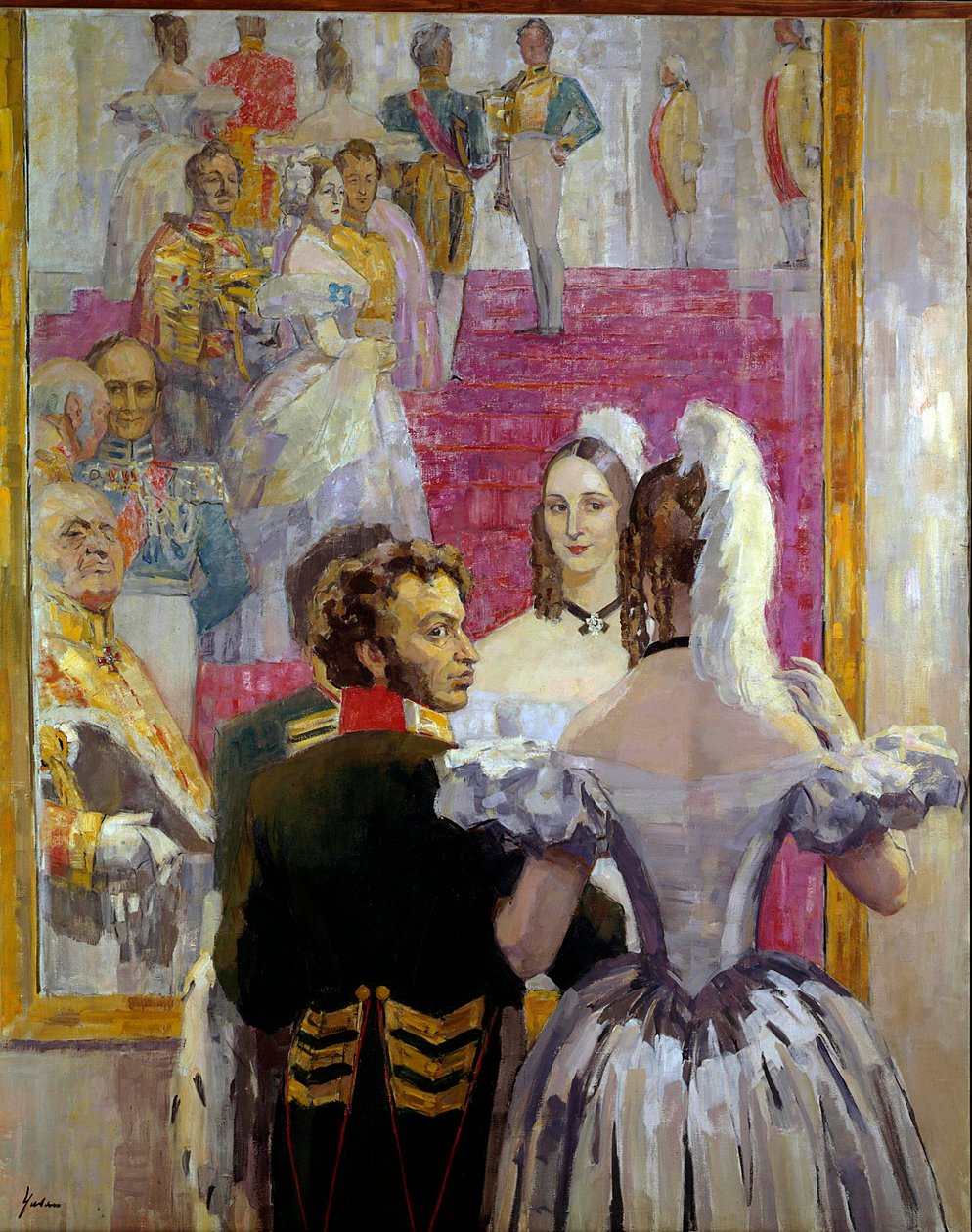 Russian Poet Alexander Pushkin and His Wife Natalia Gontcharova at the Anichkof Palace Ball by Nikolai Pavlovich Ulyanov