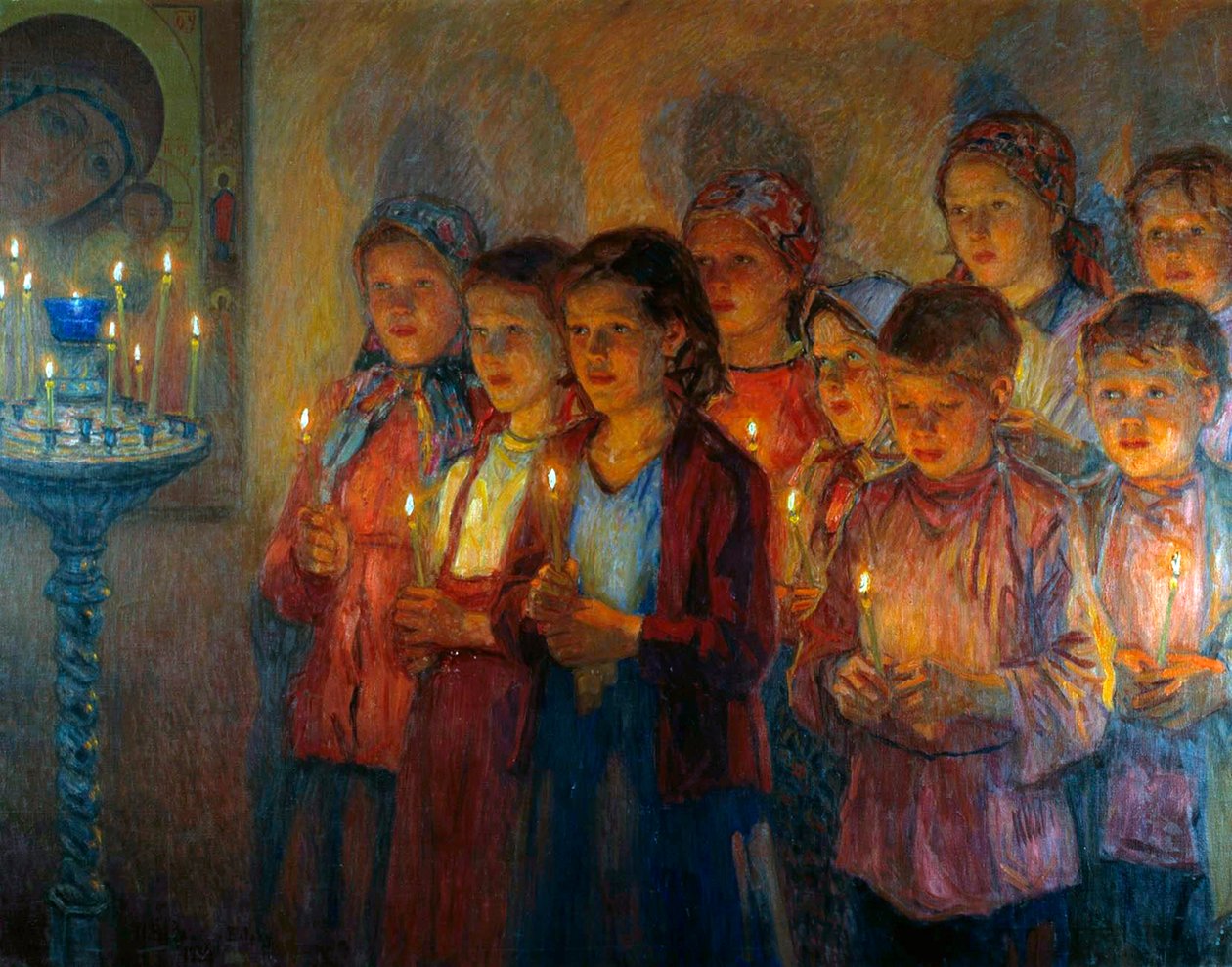 In the Church by Nikolai Petrovich Bogdanov Belsky