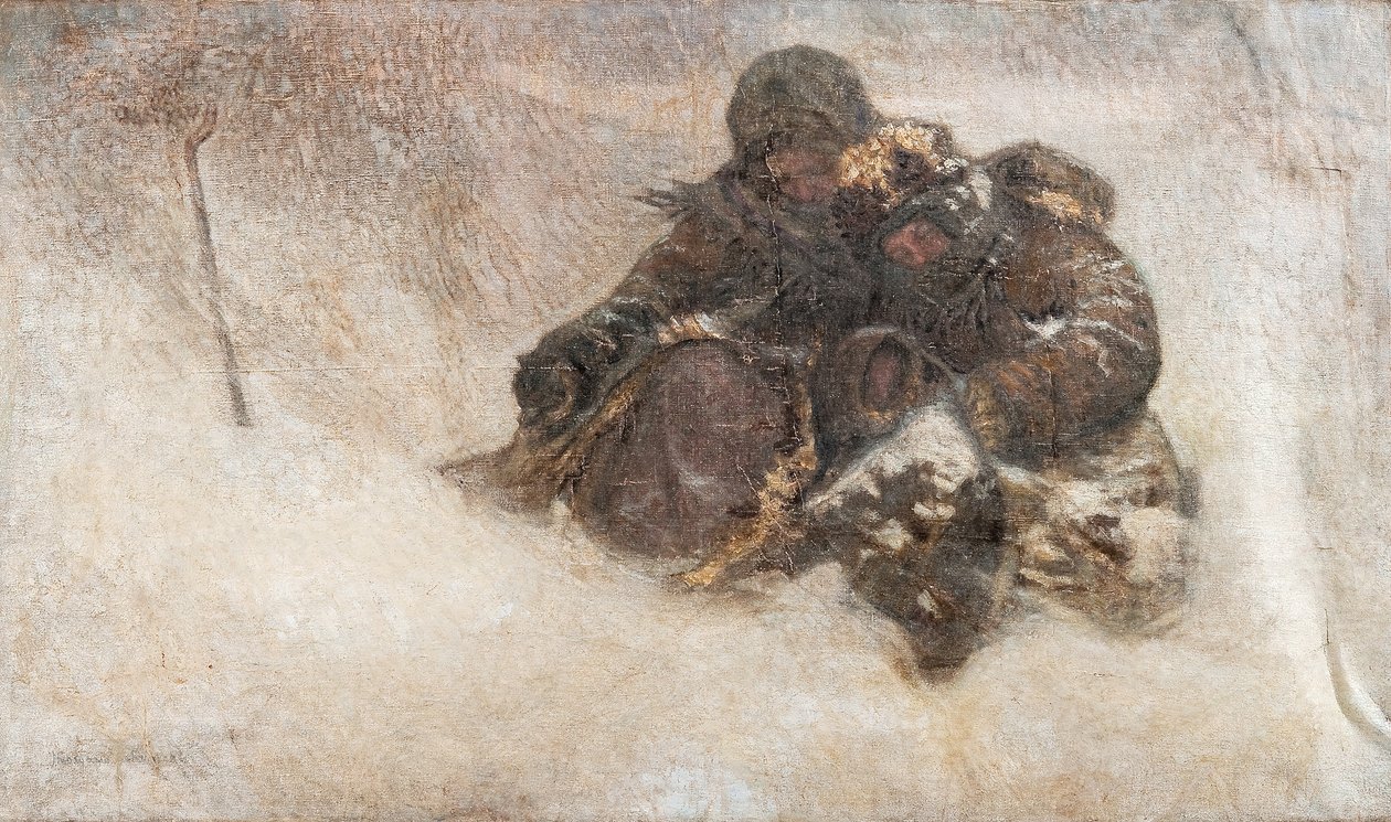 Snowstorm. Children by Nikolai Petrovich Bogdanov-Belsky