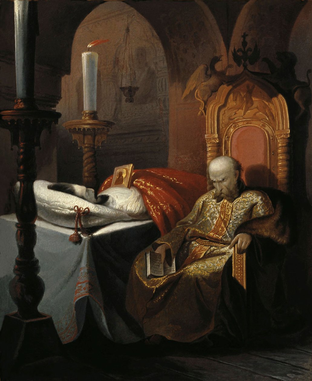 Ivan the Terrible and his son Ivan on Friday, November 16th, 1581 by Nikolai Semyonovich Shustov