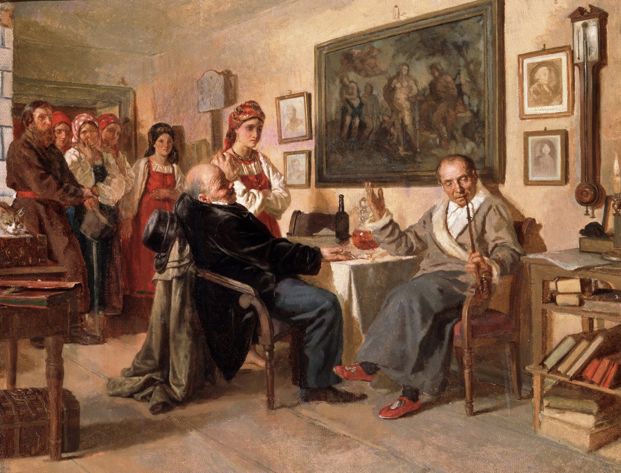 The Market. The Sale of Serfs by Nikolai Vasilievich Nevrev
