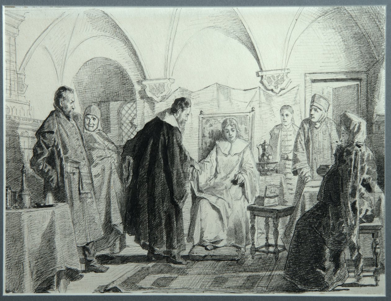 Maria Ivanovna Khlopova, the Bride of the Tsar Michail Fyodorovich by Nikolai Vasilyevich Nevrev