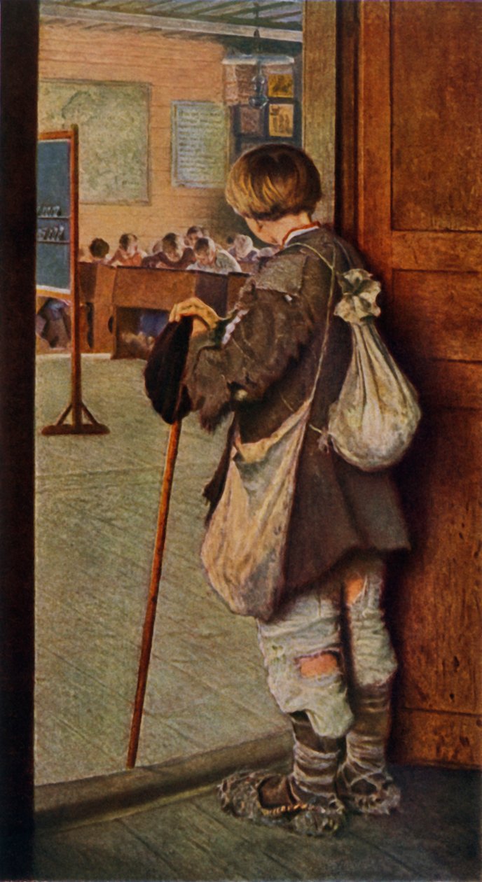 By the School Doors by Nikolaj Petrovic Bogdanov Bel