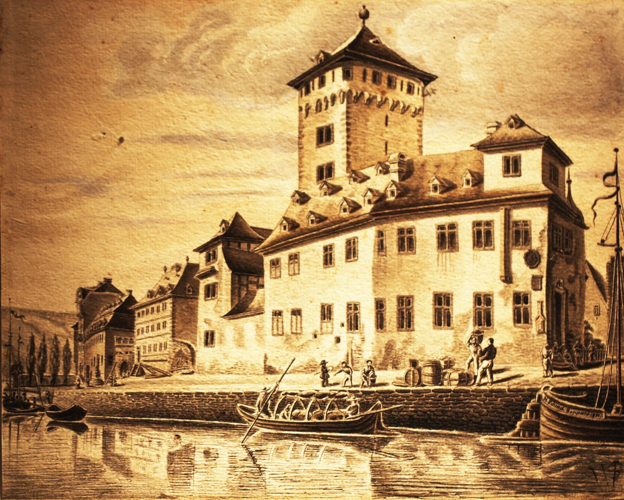 The Former Electoral Castle of Boppard in 1854 by Nikolaus Schlad