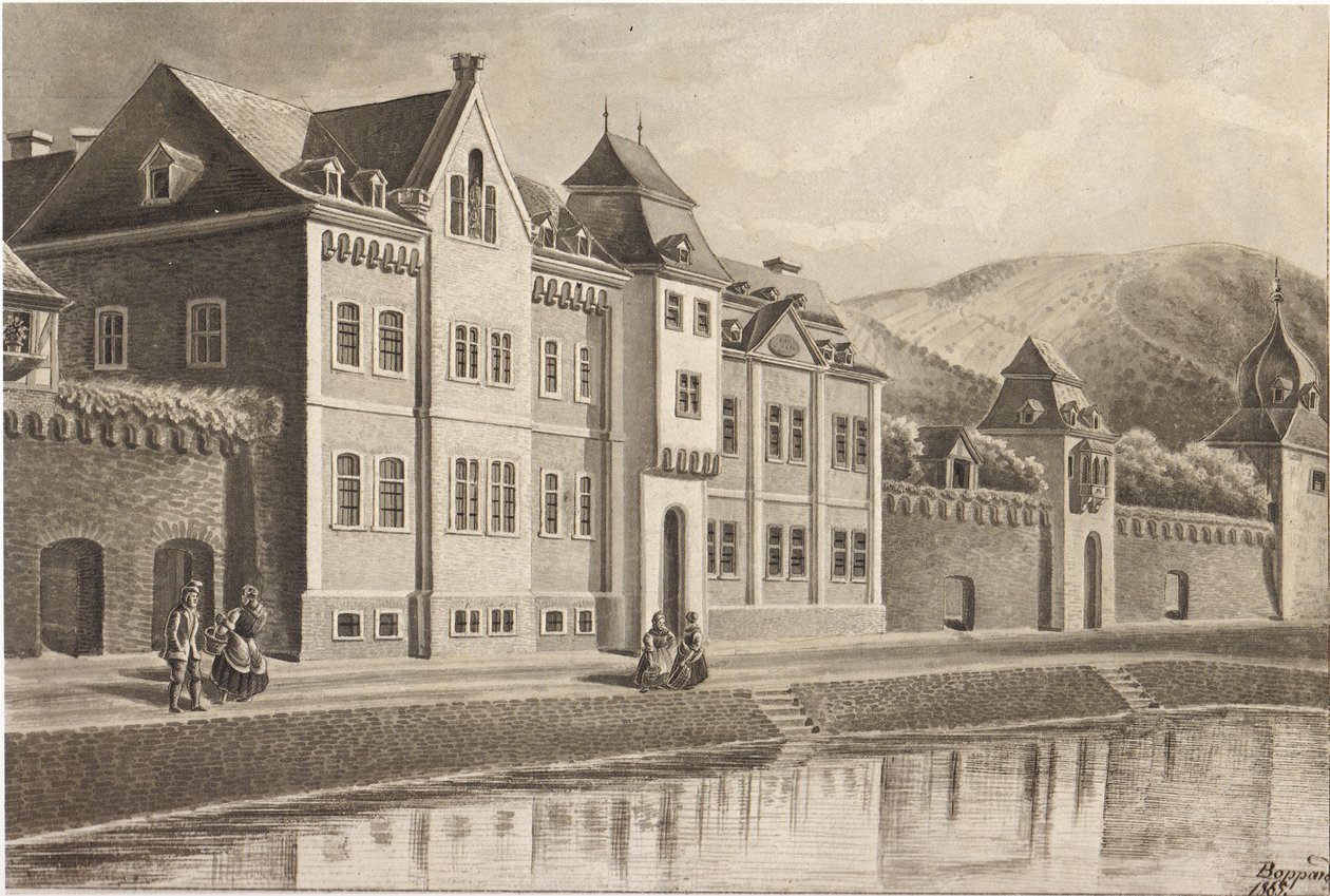 Orphanage and Hospital of the Holy Spirit in Boppard in 1865 by Nikolaus Schlad