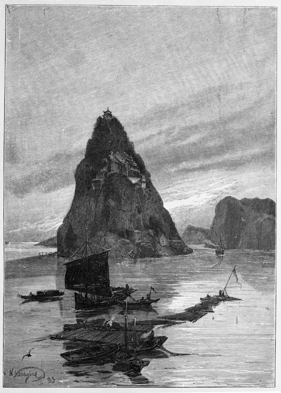 Rock of the Little Orphan on the Yangtze River by Nikolai Nikolaevich Karazin