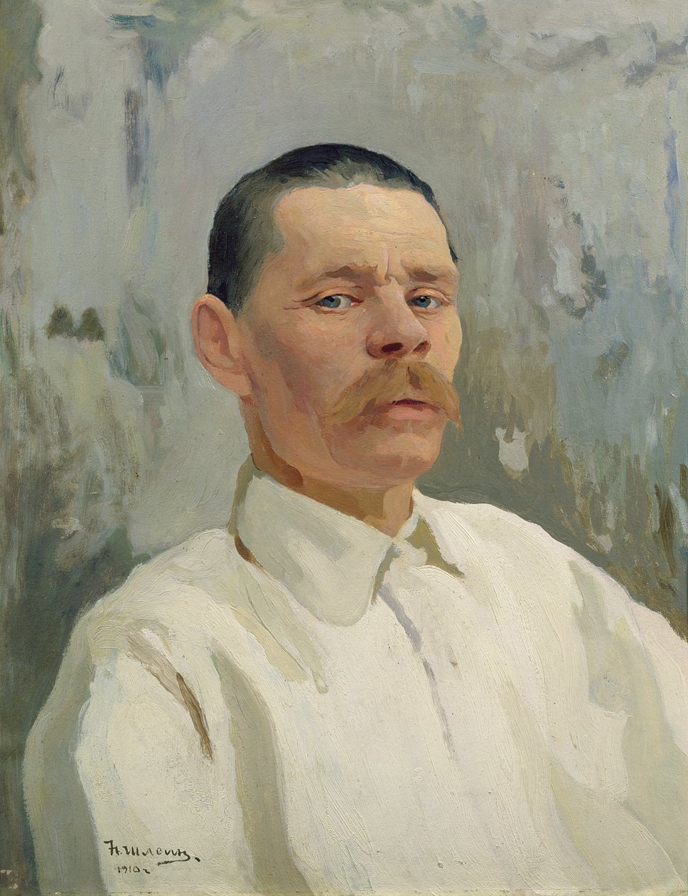Portrait of Maxim Gorky (1868-1939) 1910 by Nikolay Pavlovich Shlein