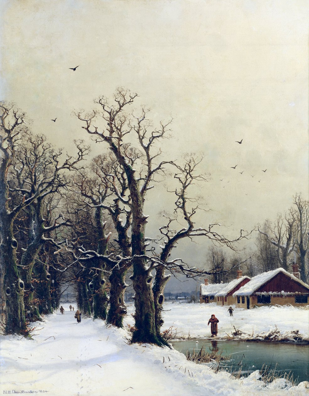 Winter Scene by Nils Hans Christiansen