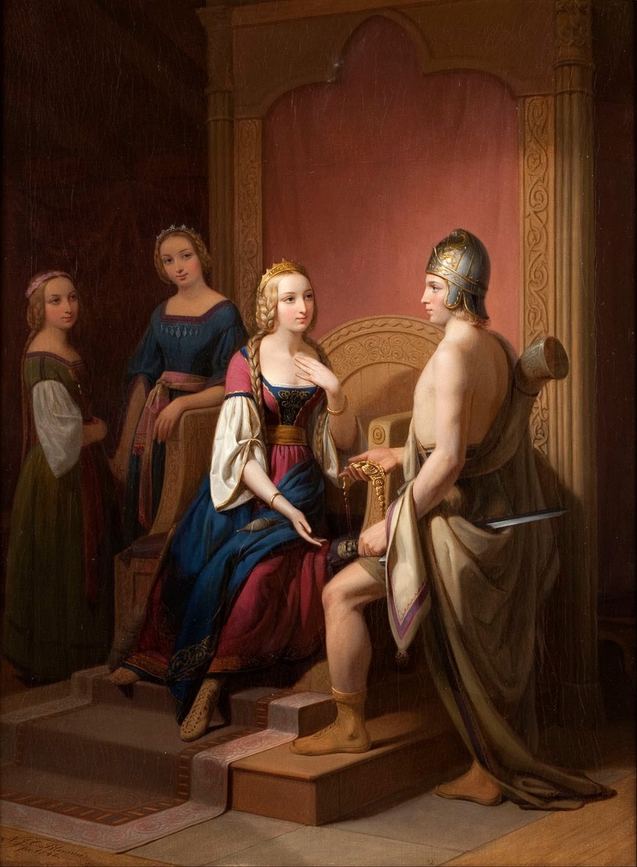 Heimdall Returns the Brisingamen to Freya by Nils Jakob Blommér