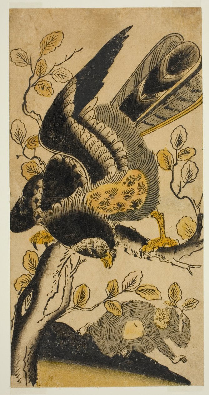 Eagle and Monkey by Nishimura Shigenaga