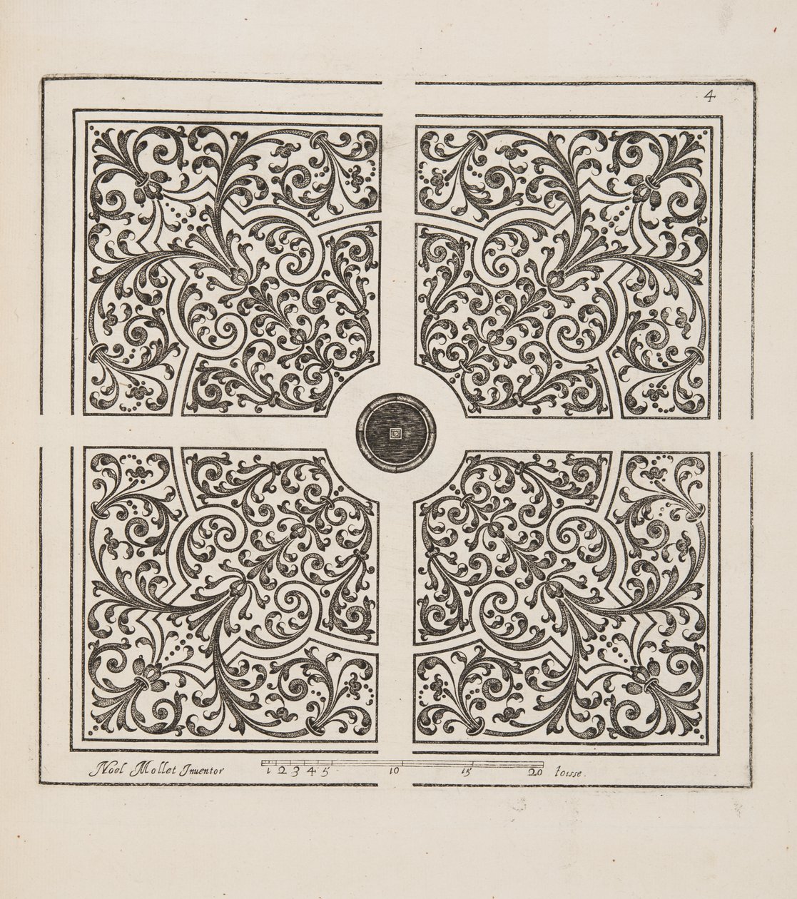 Design for Parterre, from Theatre des Plans et Jardinages by Noel Mollet