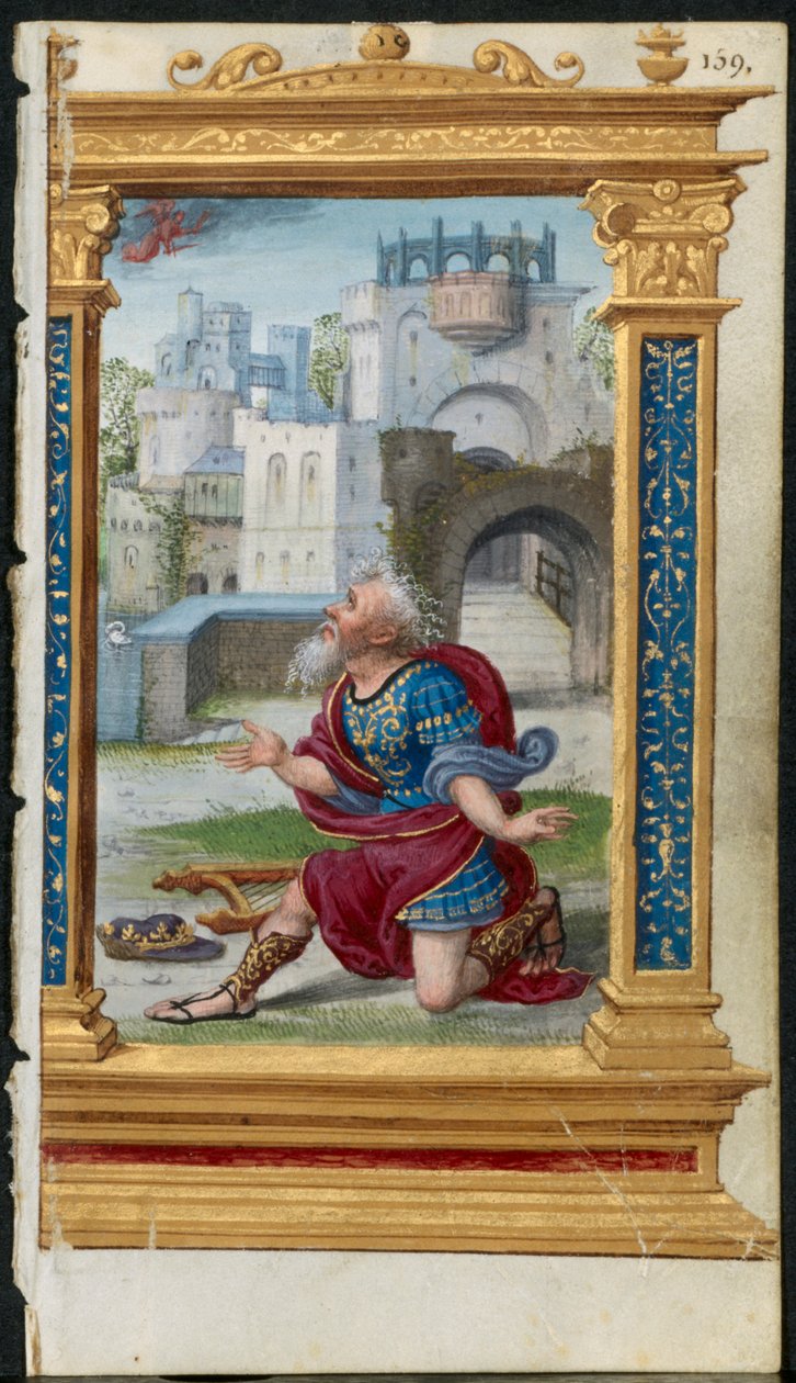 Leaf from a Book of Hours: King David in Prayer (2 of 3 Excised Leaves) by Noel Bellemare
