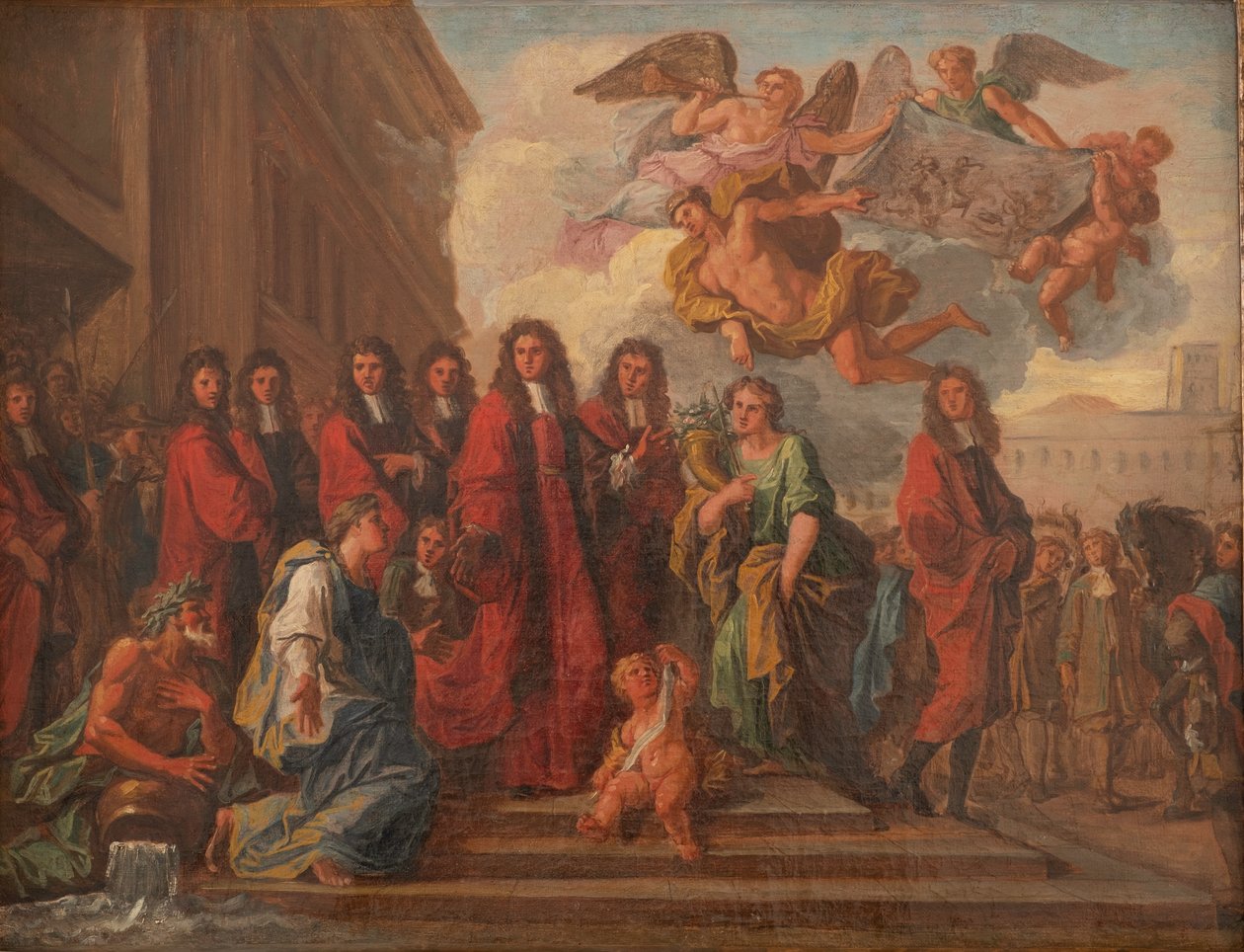 The aldermen of Paris leave the Hotel de Ville for Notre Dame to give thanks after the victory of Seneffe in 1674, c.1681 by Noël Coypel