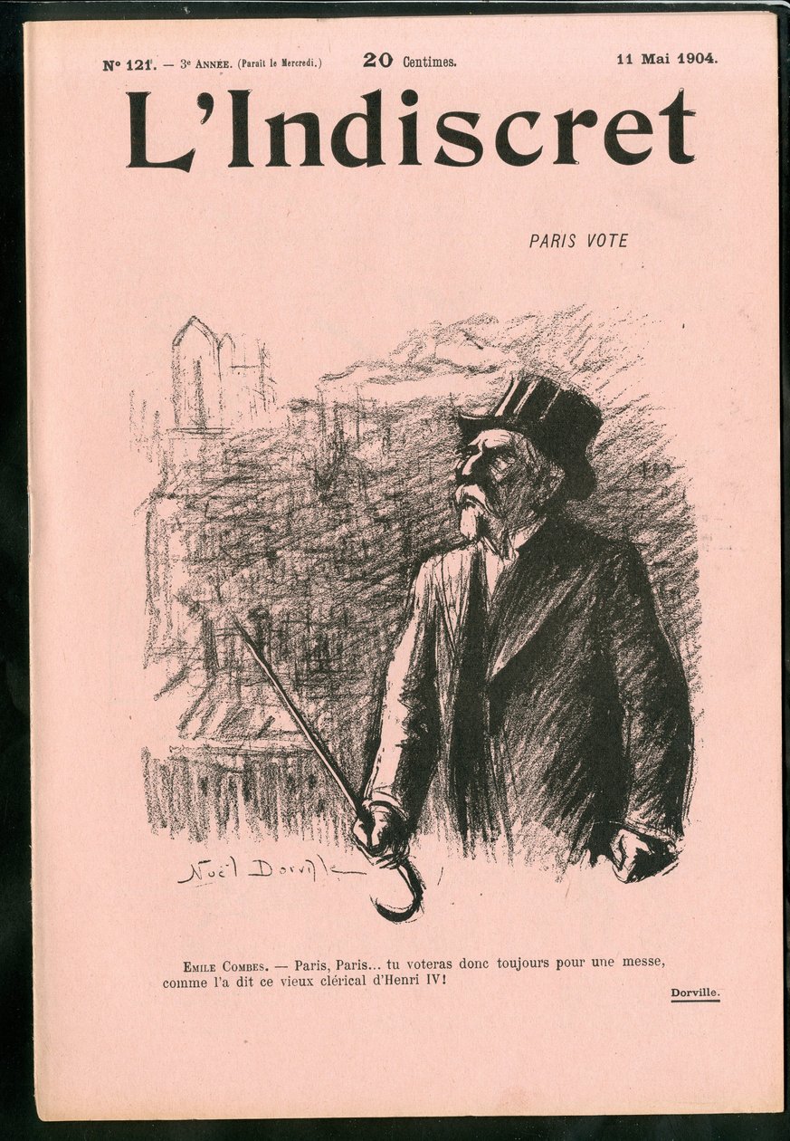 Cover of The Indiscreet, number 1, Satirical in B & W by Noel Dorville
