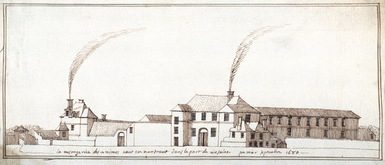 The Menagerie with Chimneys Smoking by Noel Gasselin