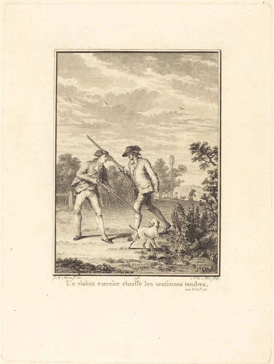 A Violent Exercise Stifles Tender Feelings by Noël Le Mire after Jean Michel Moreau