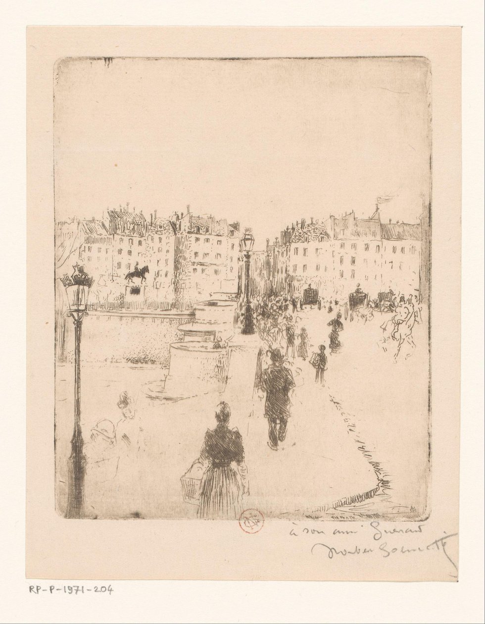 View of the Pont Neuf in Paris by Norbert Goeneutte