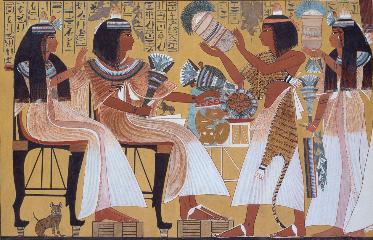 Ipuy and Wife Receive Offerings from Their Children, c.1279-1213 BC by Norman de Garis Davies