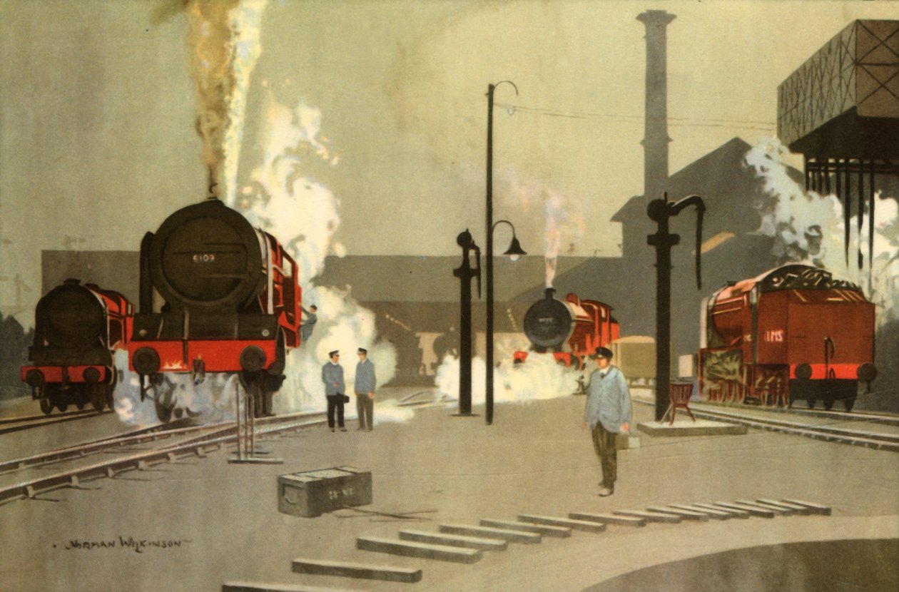 Camden Town Engine Sheds, c. 1935 by Norman Wilkinson