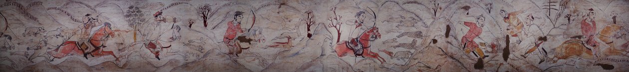 Mural from a Tomb of Northern Qi Dynasty in Jiuyuangang, Xinzhou by Northern Qi Dynasty Chinese Scool