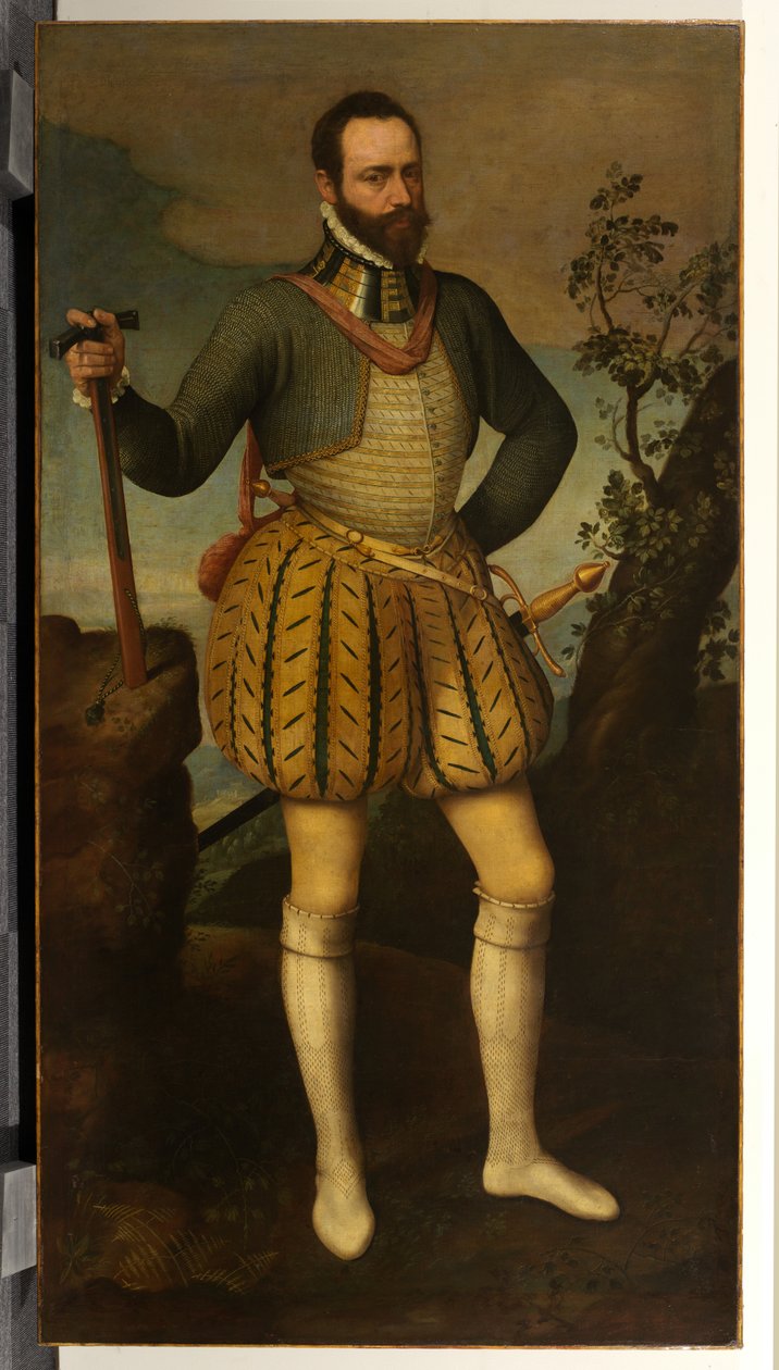 Portrait of a Man in Armour (possibly Emmanuel Filibert, Duke of Savoy) by Northern Italian School