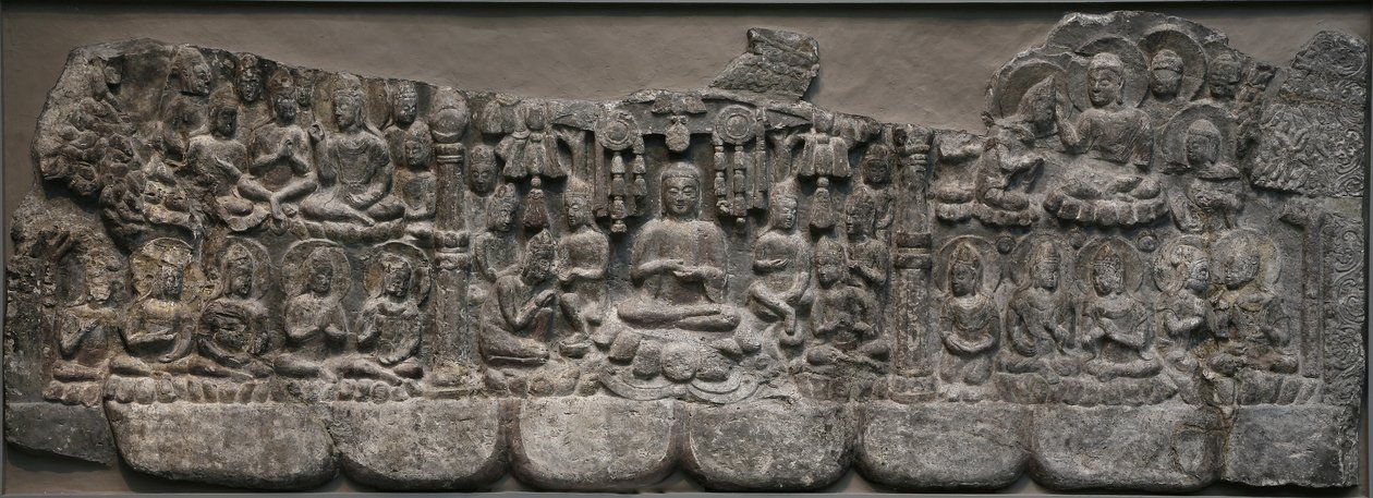 Wall Sculpture: Heavenly Gatherings of Buddhas and Bodhisattvas, Handan, Hebei Province, 550-577 by Northern Qi Dynasty Chinese Scool