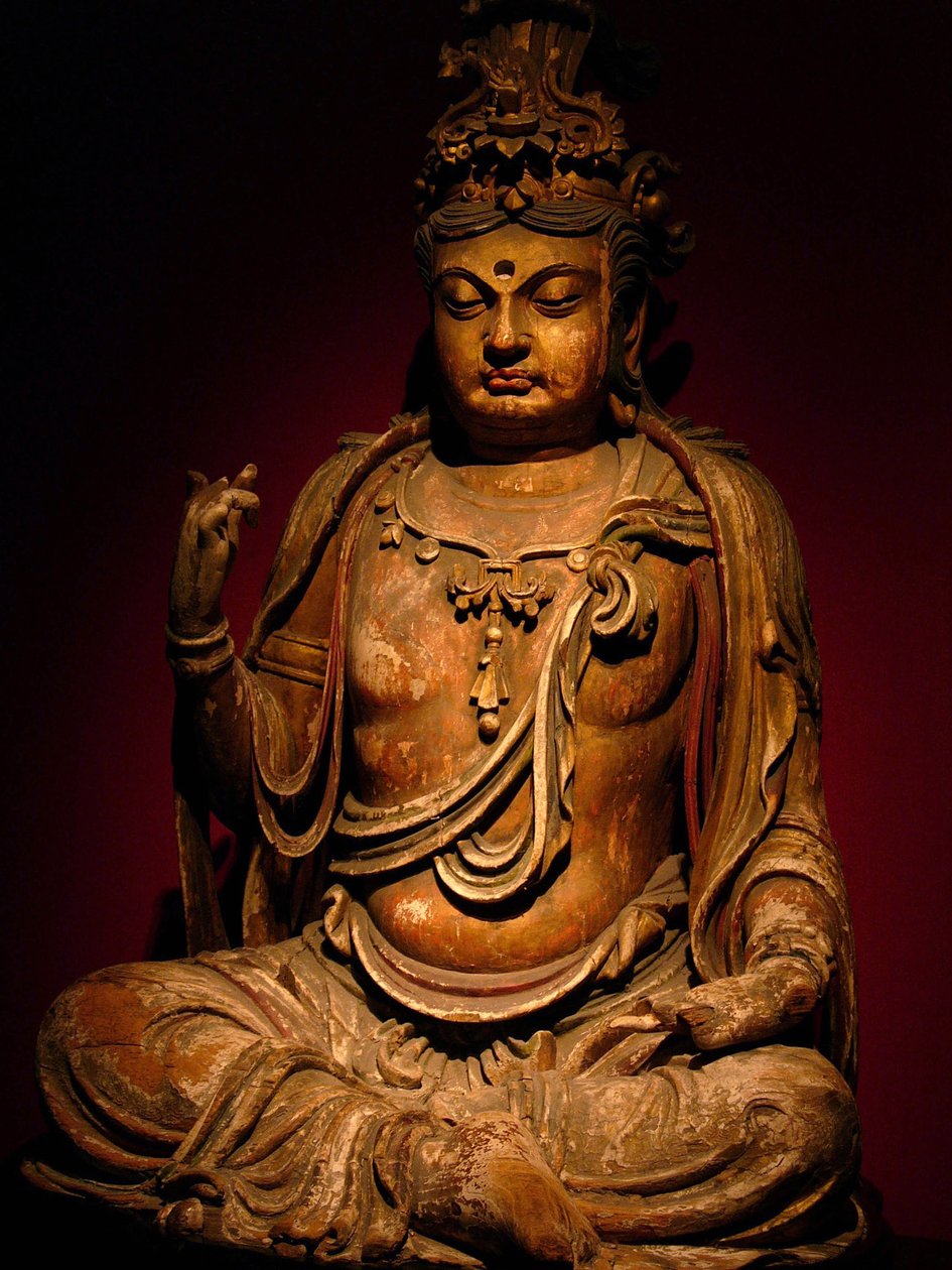 Painted wooden sculpture of Boddhisatva, Song Dynasty (960-1279), Shanghai National Museum. Photography, Leonard de Selva, China, 2006 by Northern Song Dynasty Chinese School