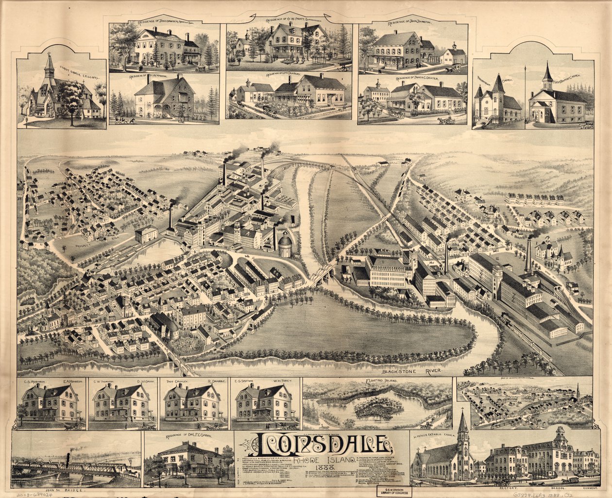 Lonsdale, Rhode Island, 1888 by O.H. Bailey and Co.