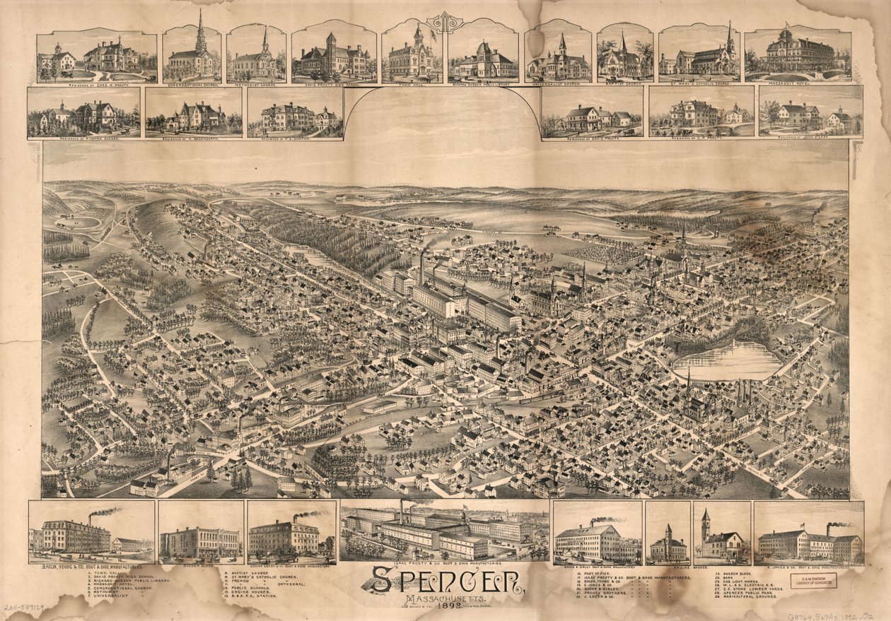 Spencer, Massachusetts, 1892 by O.H. Bailey and Co.