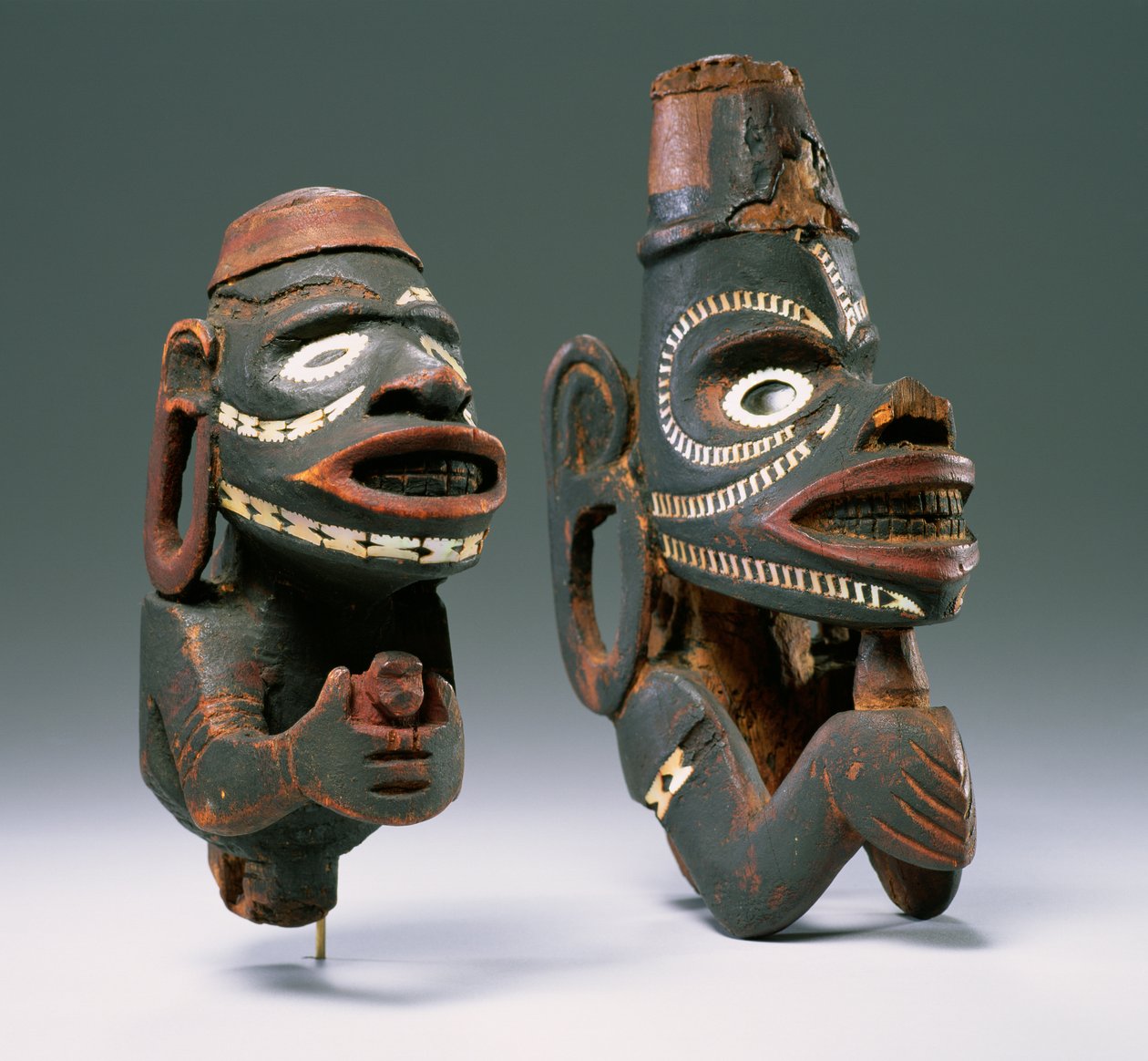 Canoe prow figureheads possibly from the Solomon Islands by Oceanic