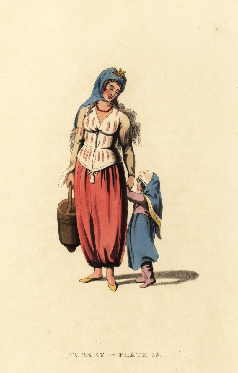 Greek Woman with Her Daughter, Marmara Island by Octavian (after) Dalvimart