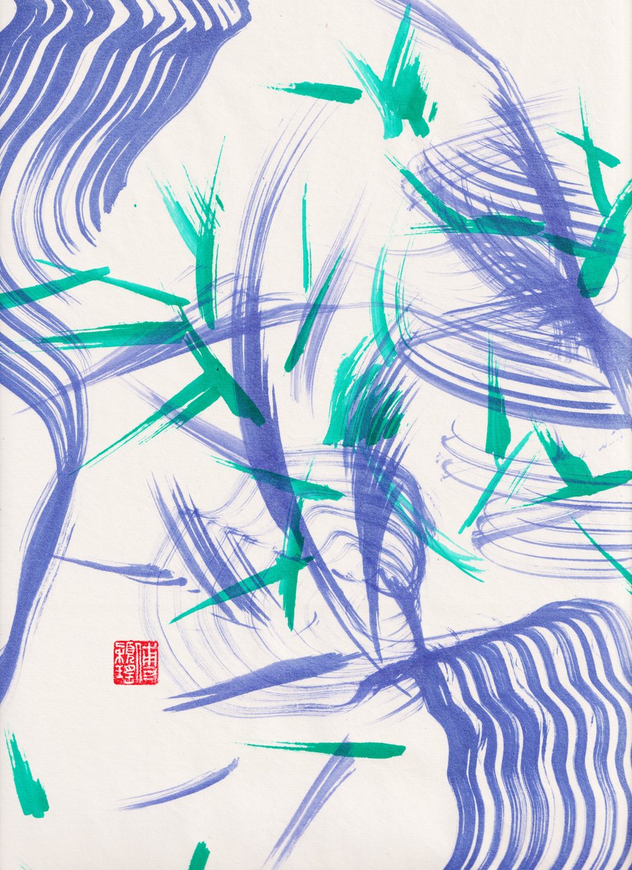 Zen Green Bamboo Abstraction 2 by Odilia W. Y. Fu