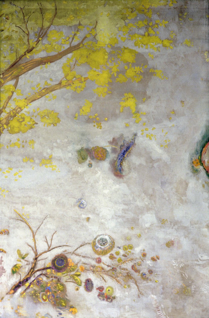 Yellow Flowering Branch, part of a screen, 1901 by Odilon Redon